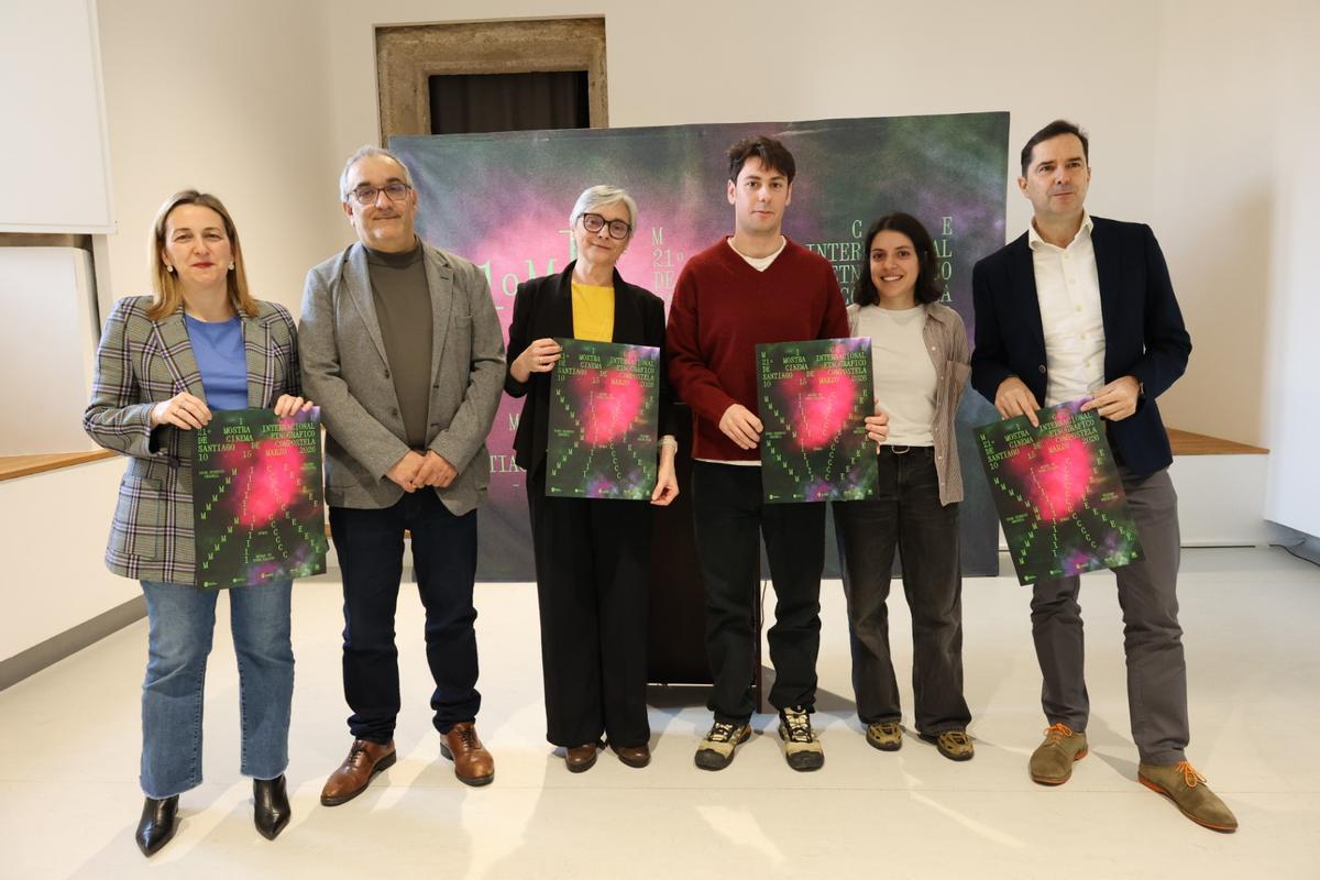 Louzao, Penas, Losada, Rodríguez, Piñeiro e Sutil durante a presentación da XXI MICE