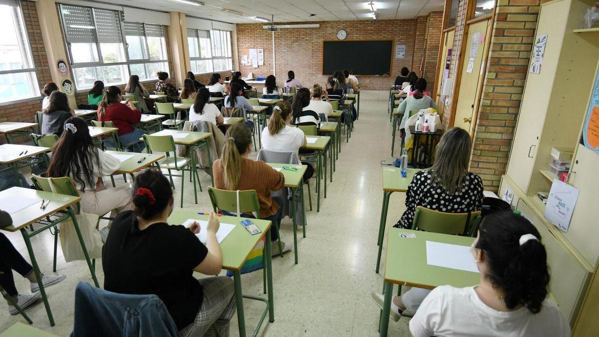 Un examen de oposiciones para Educación de la Xunta, el año pasado.
