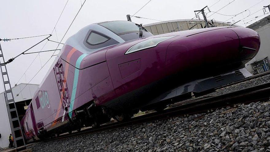 Un tren de la marca AVLO, durante la presentación del AVE 'low cost', el pasado 11 de diciembre..