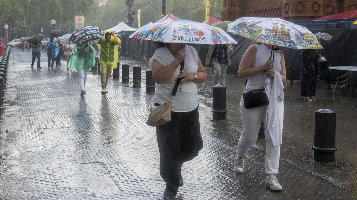 Lluvia en Barcelona.