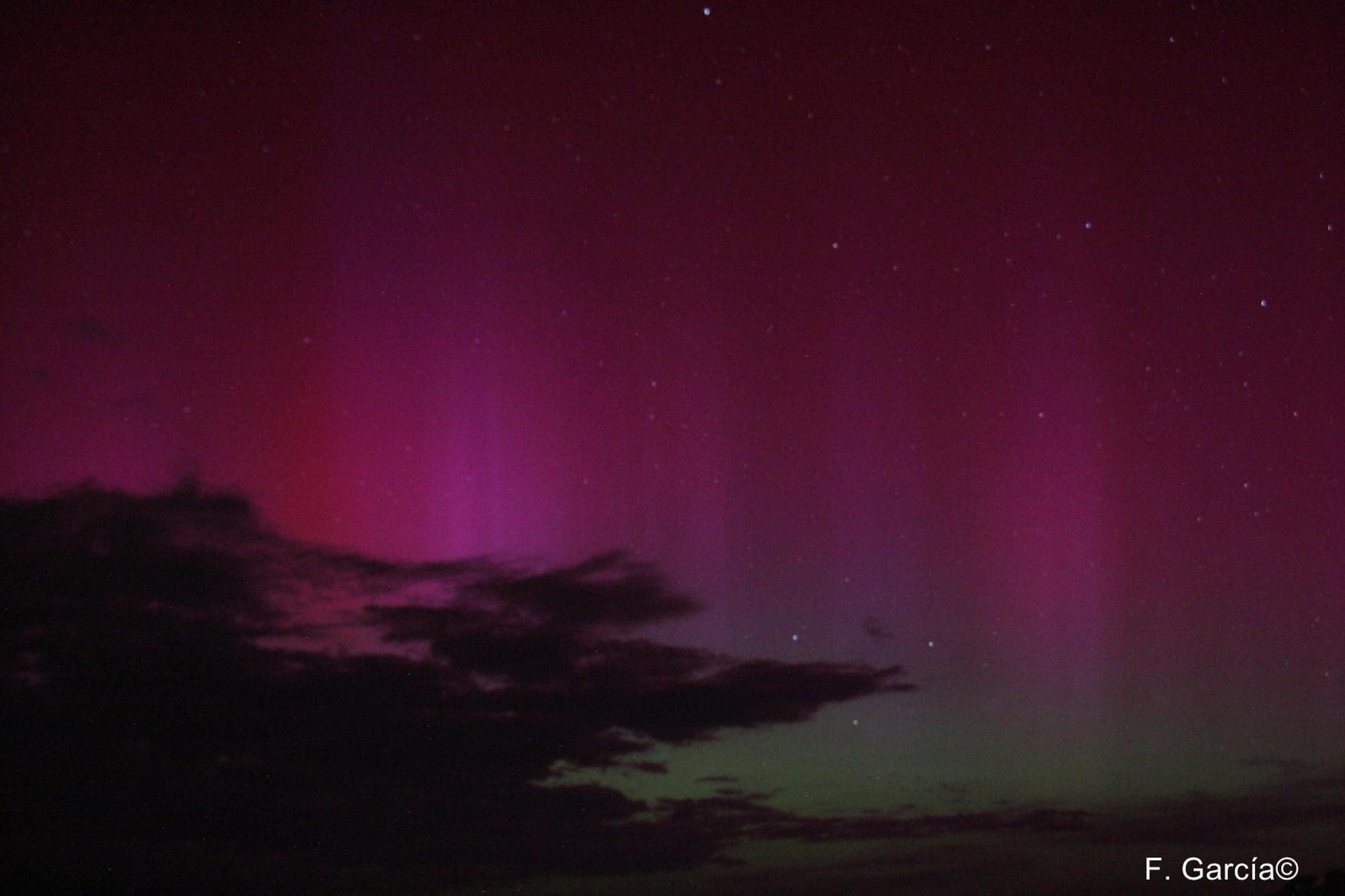 La aurora boreal sobre el concejo de Valdés.