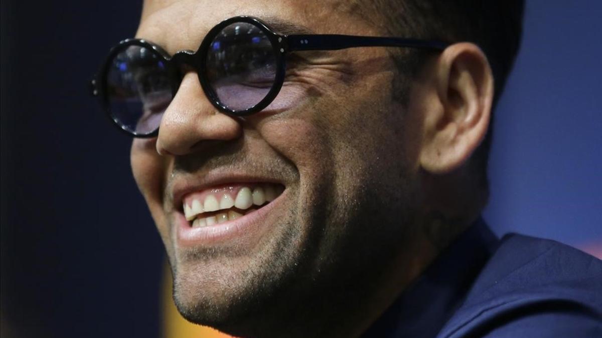 Dani Alves, en una conferencia de prensa