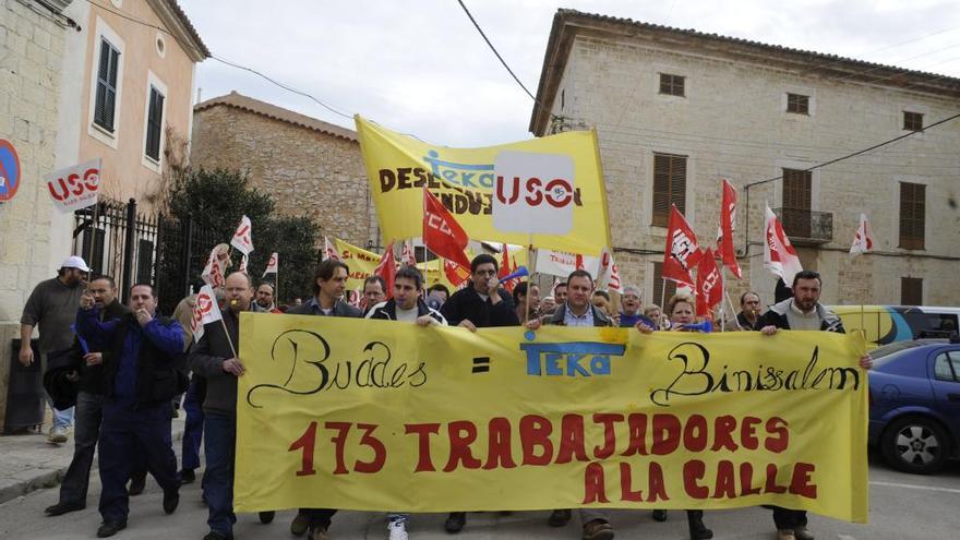 Imagen de una manifestación de trabajadores de la antigua Casa Buades en 2009, cuando la empresa presentó un ERE.