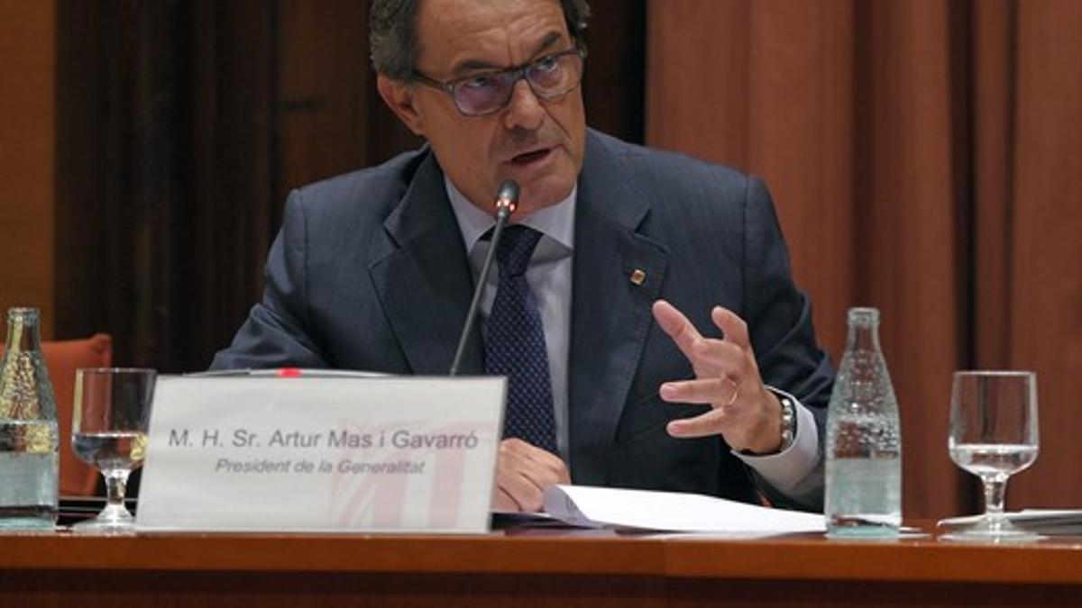 Artur Mas, durante su comparecencia en el Parlament, el pasado miércoles, 2 de septiembre, sobre la convocatoria anticipada de elecciones y el 'caso 3%'.