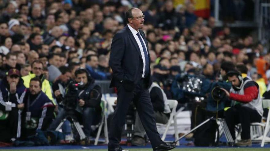 Benítez, durante el partido del sábado contra el Barcelona. // Efe