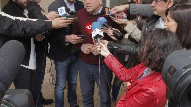 Leiceaga, ayer, a las puertas del PSdeG. // X. Álvarez