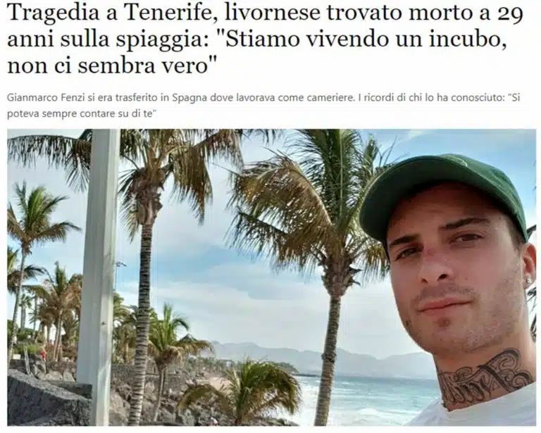 Consternación en Italia por la muerte &quot;misteriosa&quot; de un joven en Canarias