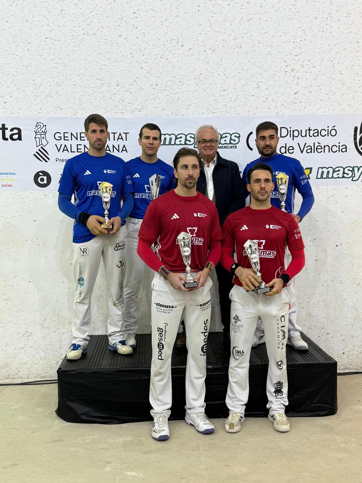 Campions (blau) i subcampions (roig) d'escala i corda del IX Trofeu masymas Supermercados