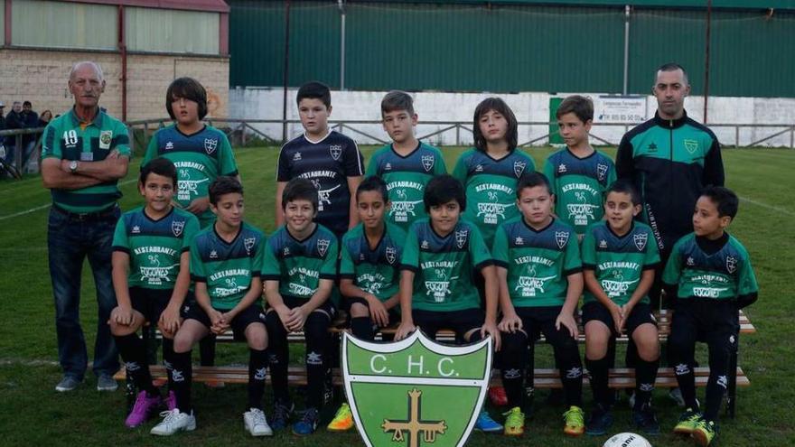 Los jugadores del conjunto alevín A del Hispano.