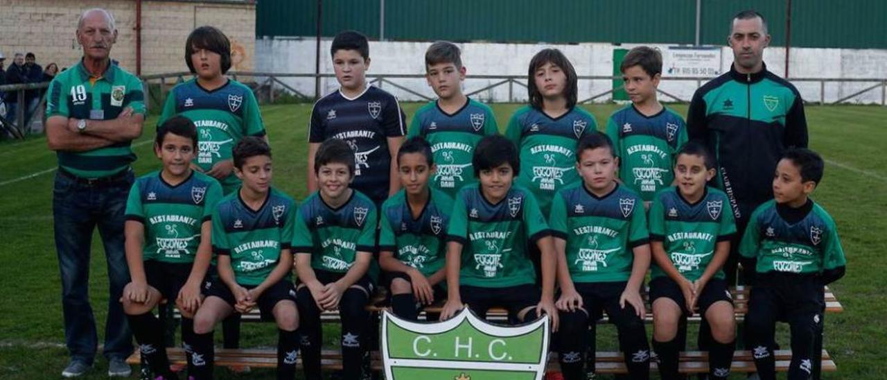 Los jugadores del conjunto alevín A del Hispano.