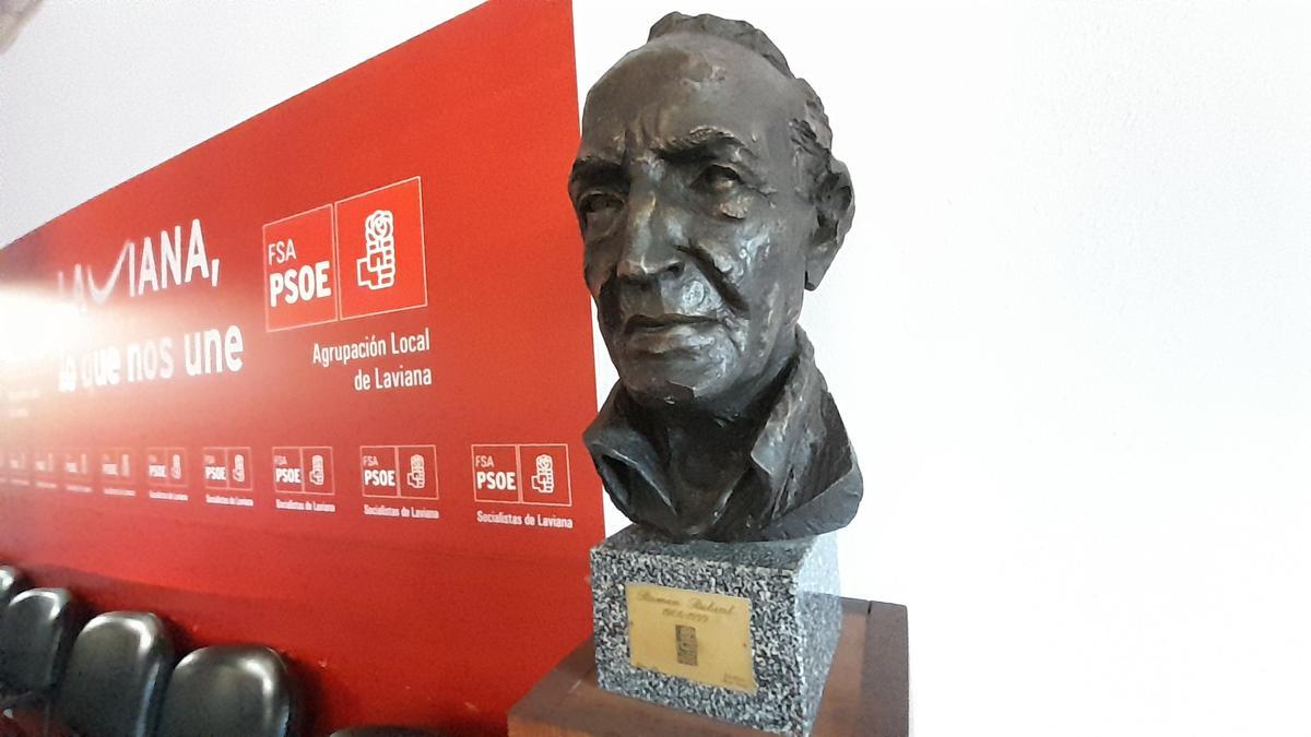 El busto de Ramón Rubial que está en el salón de actos de la Casa del Pueblo.