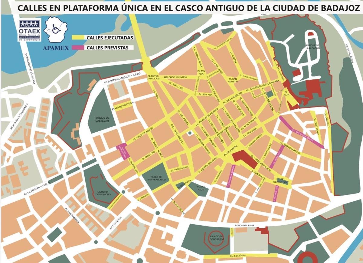 Planos con las calles del Casco Antiguo ejecutadas y en proceso.