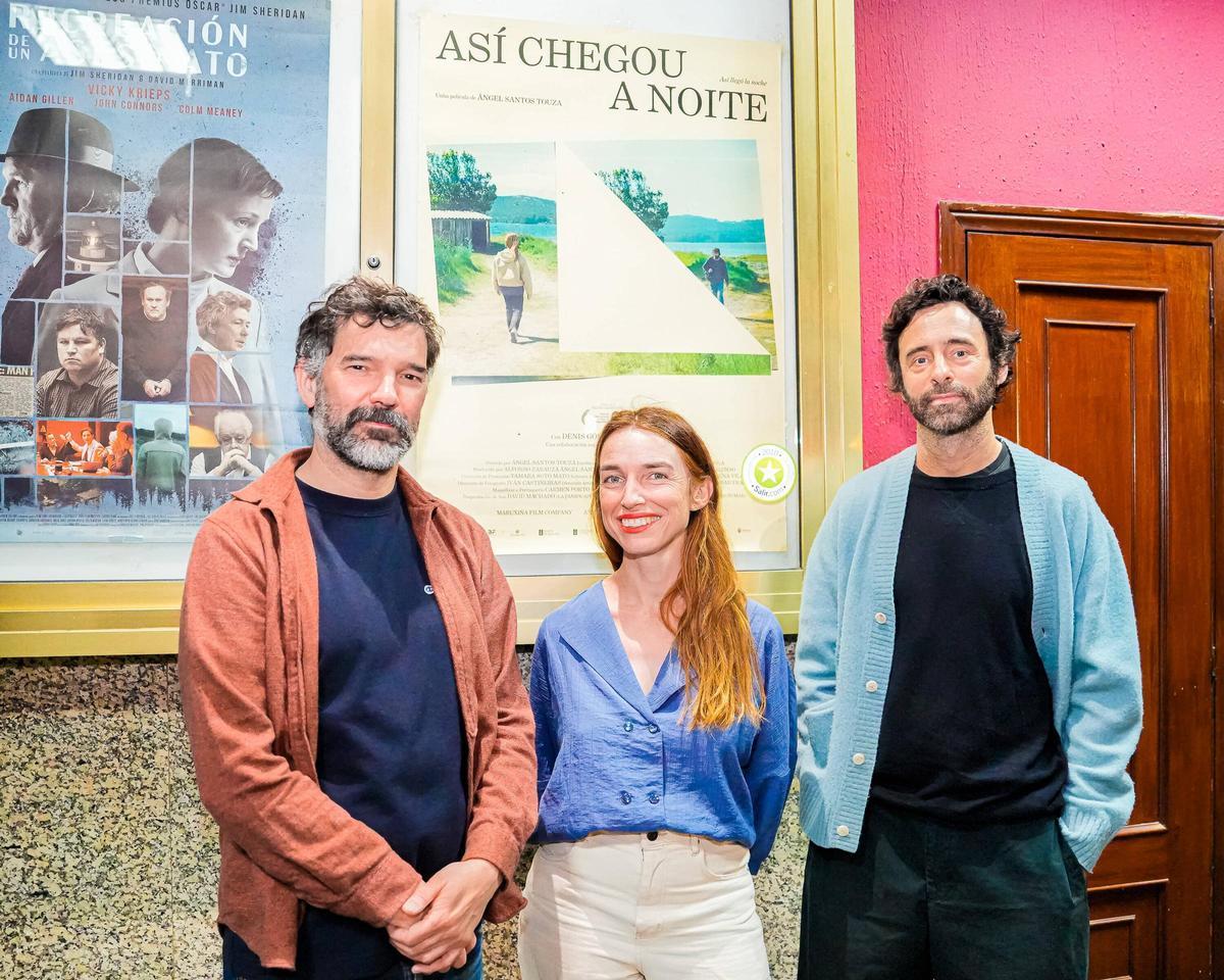 Ángel Santos, Violeta Gil e Denís Gómez, nos Multicines Norte en Vigo o pasado sábado.