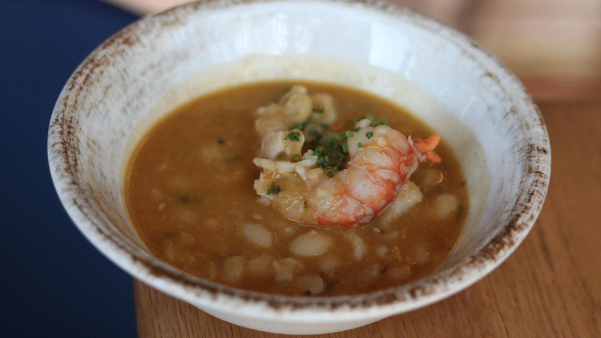 Las pochas con alistado de Huelva del restaurante Aleteo.