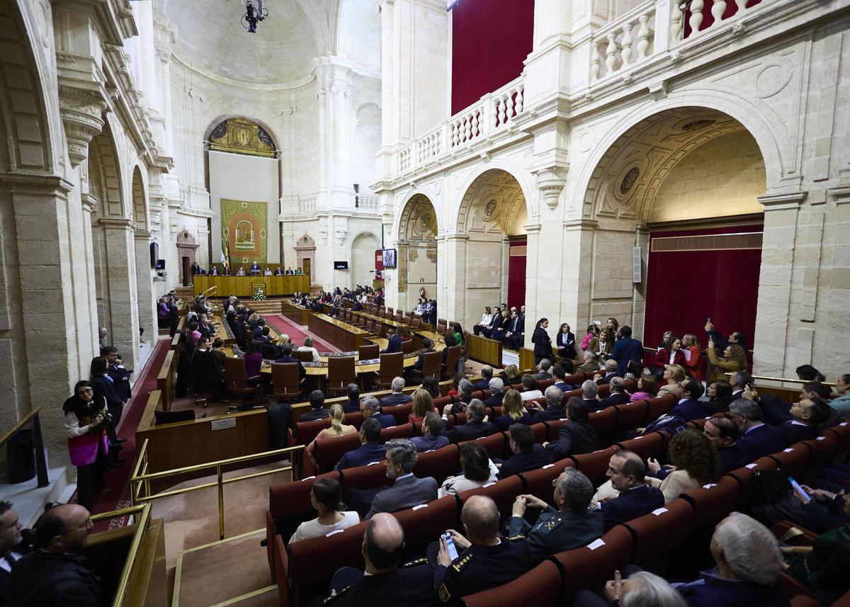 Pleno institucional en el Parlamento andaluz.
