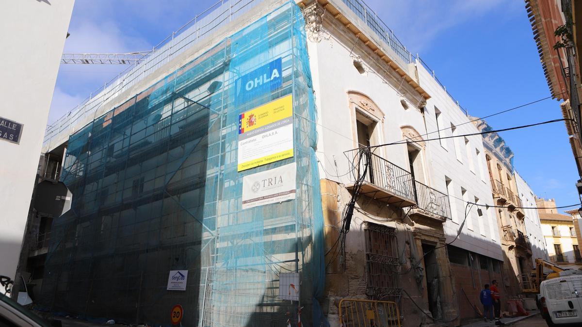Estado actual del exterior del futuro Palacio de Justicia de Lorca.