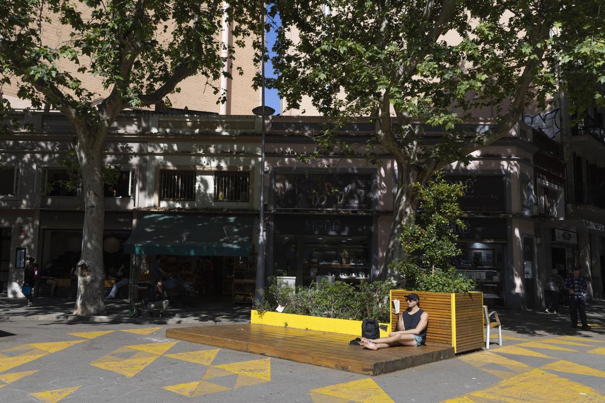 El cruce de Borrell con Parlament, justo frente a la esquina del Federal.