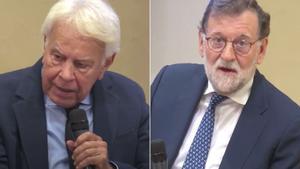 Los expresidentes del Gobierno Felipe González y Mariano Rajoy.