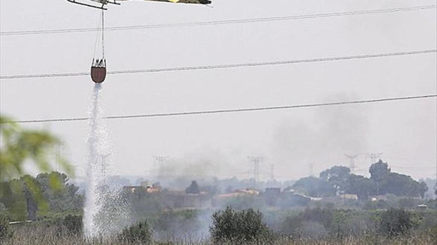 Los bomberos de Castellón apagan un incendio de cultivo abandonado