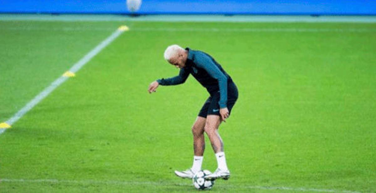 Entrenamiento del Barça previo al encuentro de Champions