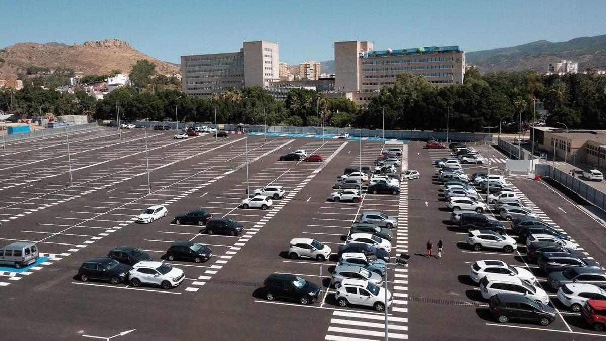 Vista desde arriba del aparcamiento del Hospital Civil.
