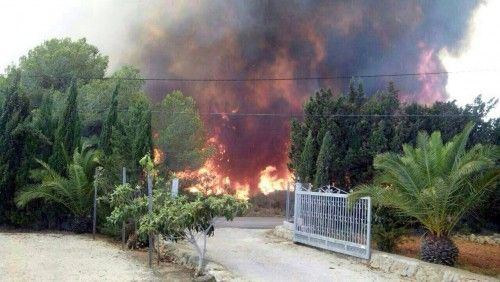 Incendio forestal en Xàbia