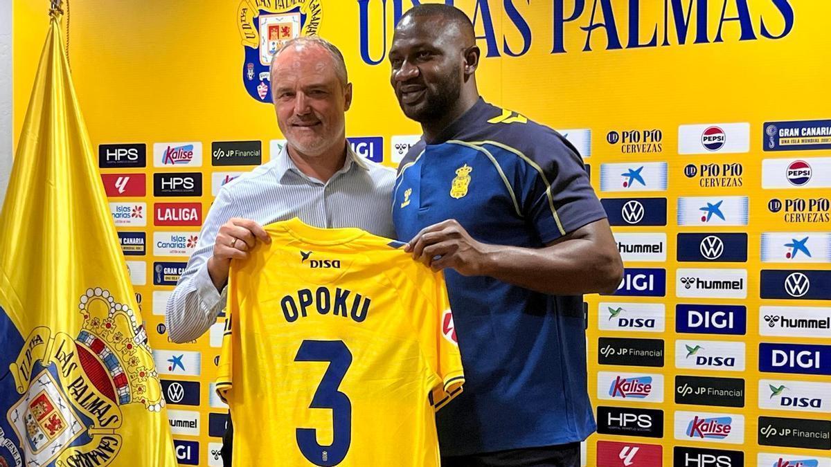 Nicholas Opoku, en su presentación con la UD Las Palmas: "Wakaso me comentó que venía al club perfecto para mí"