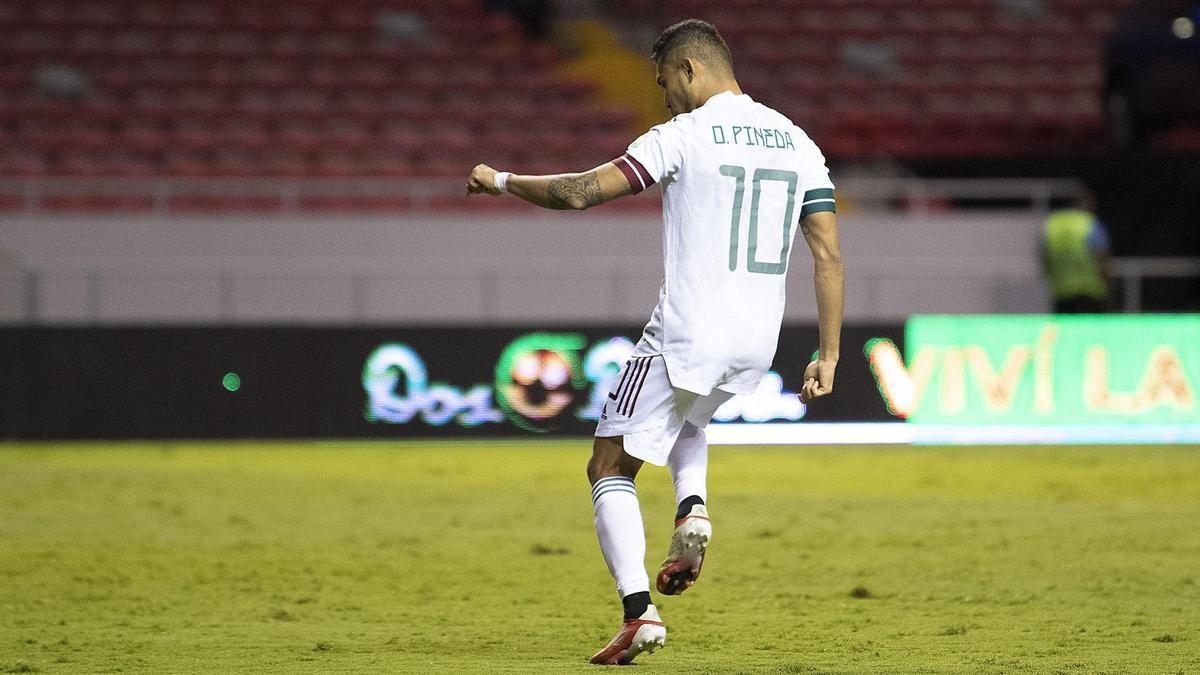 Orbelín Pineda, en un reciente partido con su selección