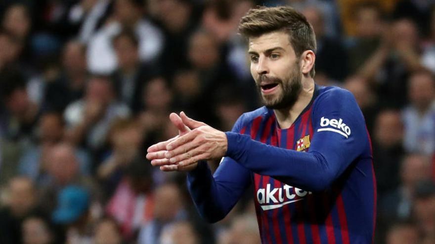 Piqué, durante el partido contra el Madrid