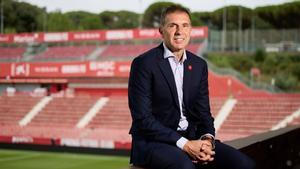 Delfí Geli, en el palco de Montilivi