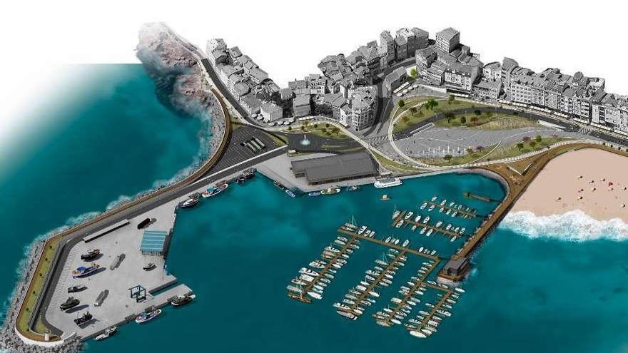 Imagen del anteproyecto de reforma del puerto de Portonovo. // FdV