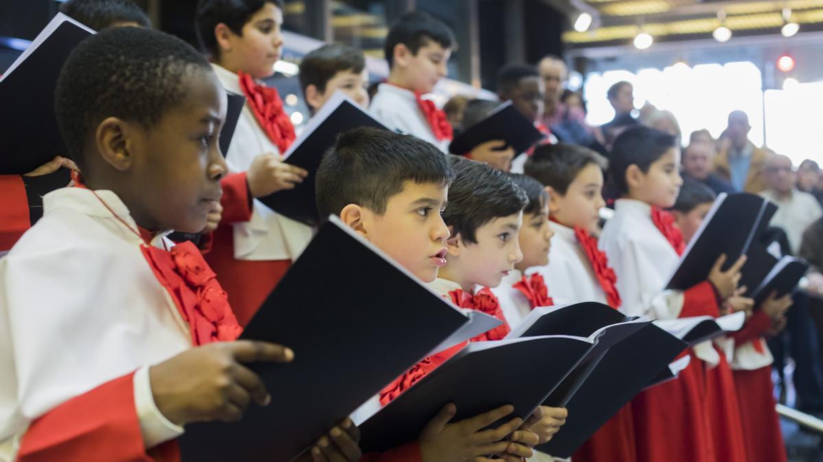 Concierto de villancicos en la sede de Ibercaja en 2019.