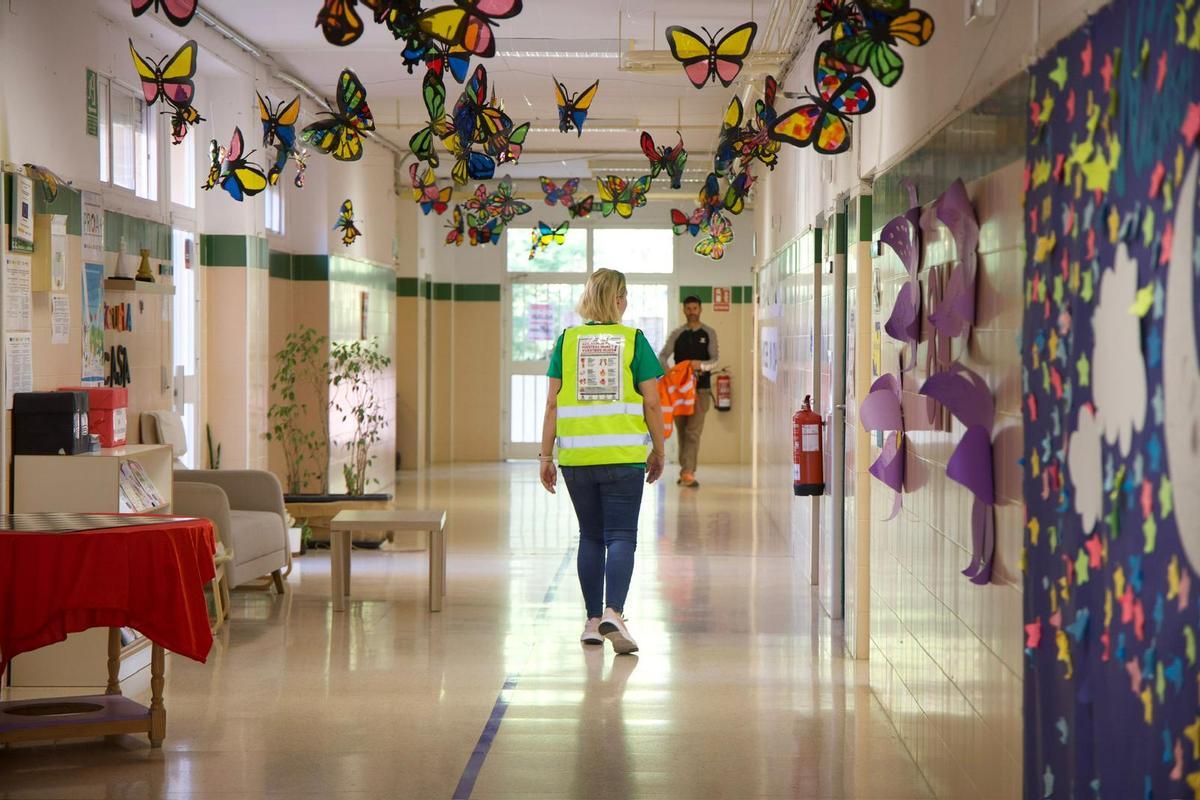 Las aulas del CEIP Monte Benacantil de Alicante durante la primera jornada de huelga.