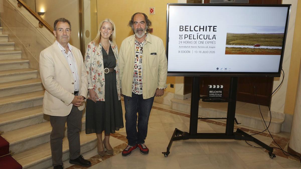 Carmelo Pérez, Laura Prada y José Ramón Mañeru en la presentación del festival.