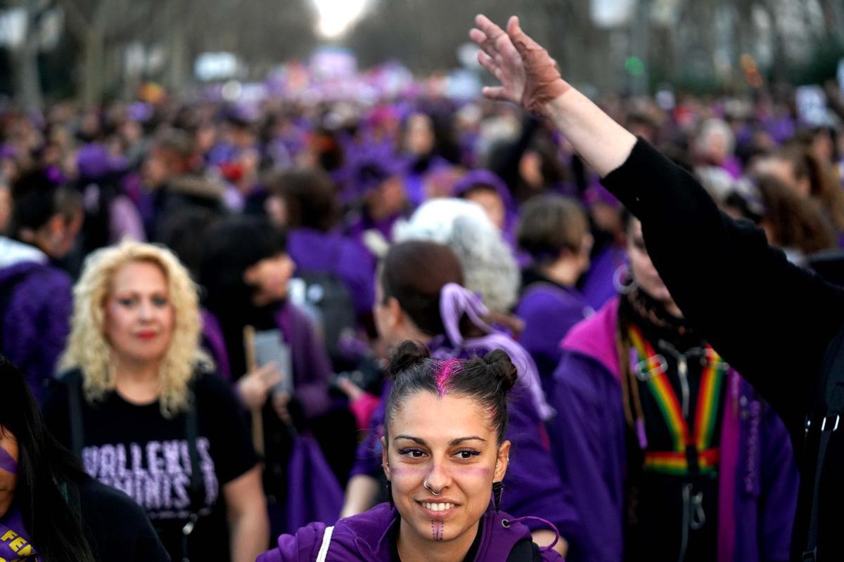 Imágenes de la manifestación feminista en Madrid