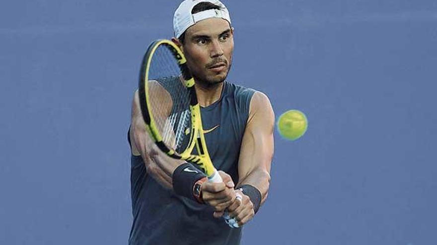 Rafel Nadal, durante la rueda de prensa previa al sorteo.