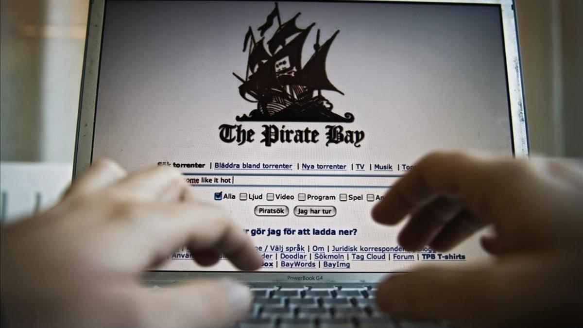 Imagen de archivo de la portada principal de la página web The Pirate Bay.