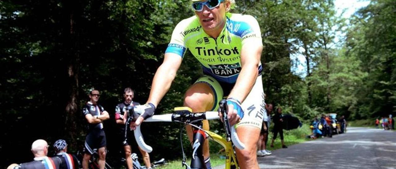 Oleg Tinkov, durante una etapa del Tour de 2014.