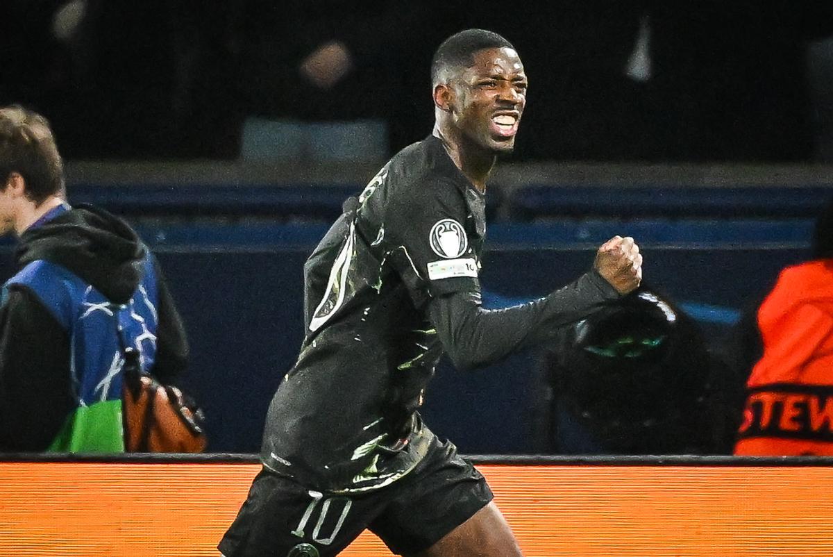 Ousmane DEMBELE of PSG celebrates his goal during the UEFA Champions League, Round of 16, 1st leg football match between Paris Saint-Germain and Chelsea FC on 11 March 2026 at Parc des Princes stadium in Paris, France - Photo Matthieu Mirville / DPPI AFP7 11/03/2026 ONLY FOR USE IN SPAIN