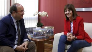 Idoia Mendia (PSE) y Miquel Iceta (PSC) se han reunido en Blbao para analizar la situación política de Euskadi y Catalunya