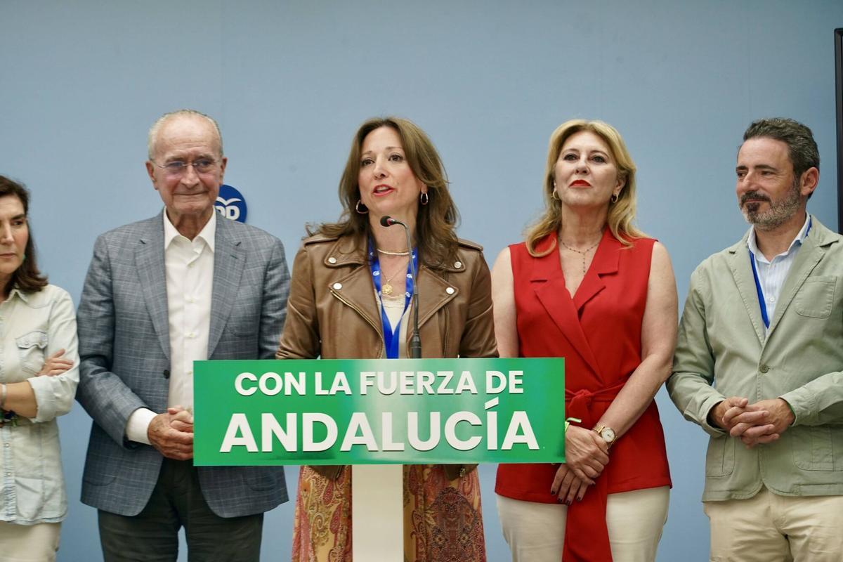 MLG 17-05-2026.-La presidenta del PP en Málaga, comparece antes los medios después de los resultados de las elecciones andaluzas