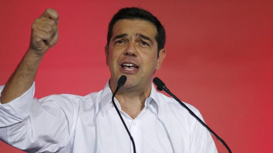 Alexis Tsipras, durante un mitin.