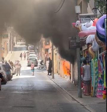 Alarma por un incendio en un sótano de s'Arenal de Llucmajor