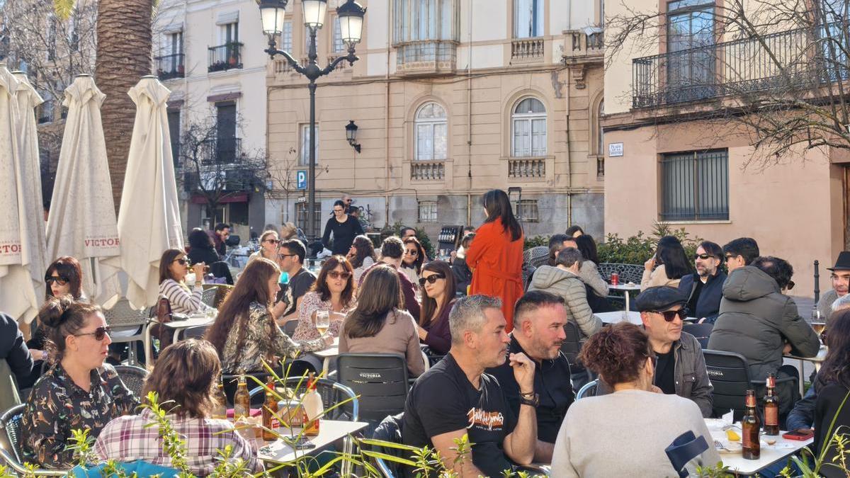La plaza de la Concepción, llena este mediodía.