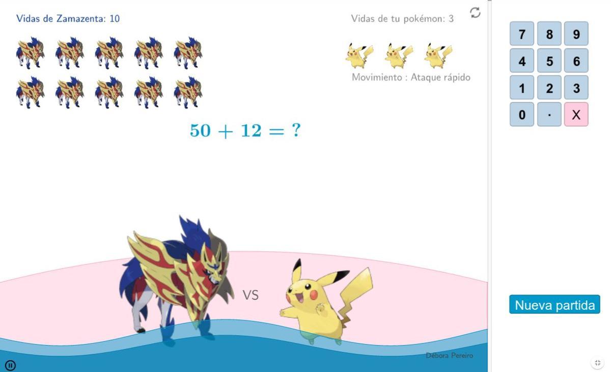 Tu pikachu tiene tres  oportunidades para  resolver correctamente la cuenta.