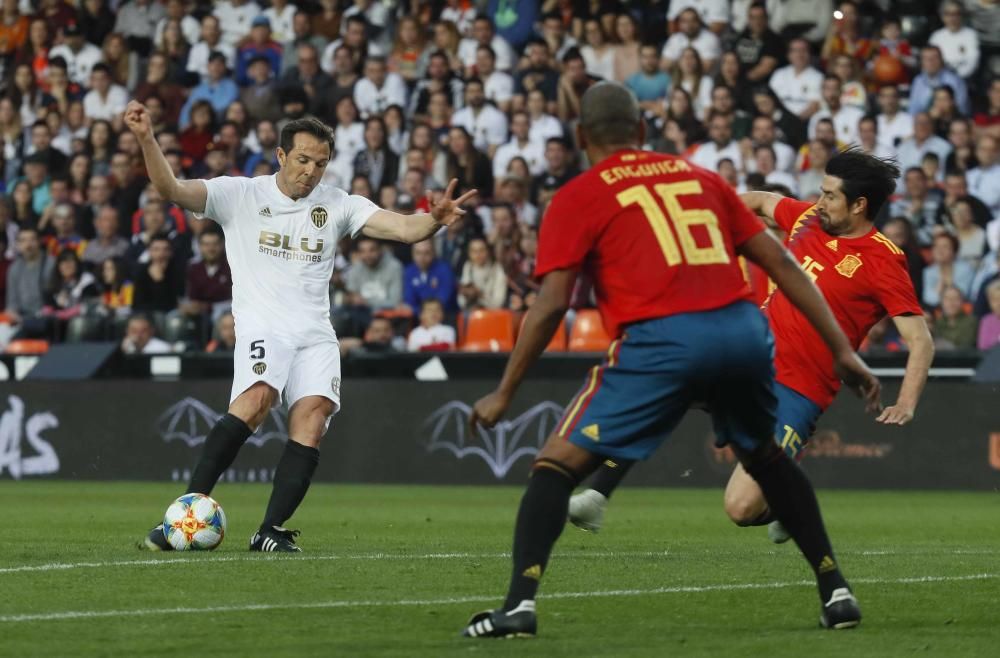 El partido Leyendas del Valencia CF - Selección Española