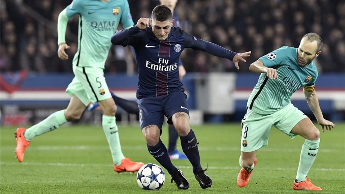 Verratti, ante el FC Barcelona