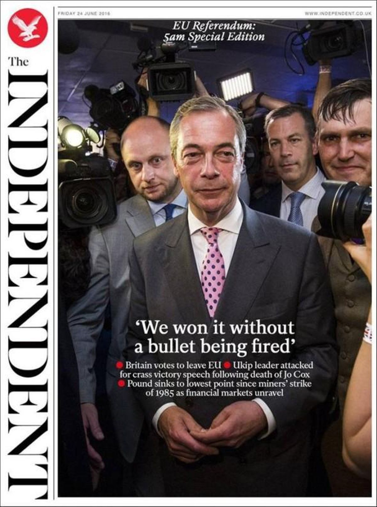 La portada de ’The Independent’.