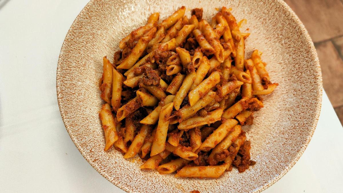 Los macarrones del Hostal dels Ossos, en La Garrotxa.