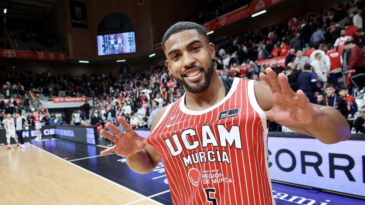 David DeJulius, tras el partido del UCAM Murcia de la pasada temporada contra el Casademont Zaragoza en el Palacio de los Deportes
